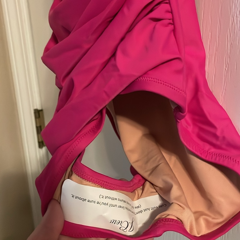 NWT J. Crew Ruched V-neck One-Piece Magenta Orchid 10 Beach Vacation Resort‎ - Picture 5 of 7